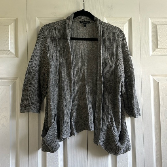 Eileen Fisher Silk & Linen Gray Cardigan size 1X - Picture 1 of 4